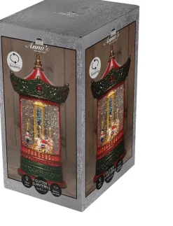 Anna's Collection automatische sneeuwbol draaimolen met verlichting 16 x 27 x 16 cm