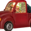 Anna's Collection automatische sneeuwbol auto rood met verlichting 19 x 27 x 14,5 cm