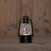 Anna's Collection automatische sneeuwbol lantaarn kerstman bruin met verlichting 13,3 x 24,5 x 14 cm