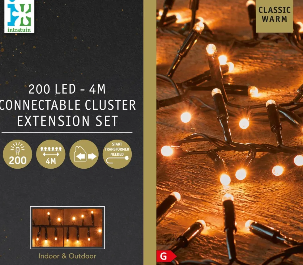 Anna's Collection clusterverlichting connect de luxe met 200 lampjes classic warm 4 m