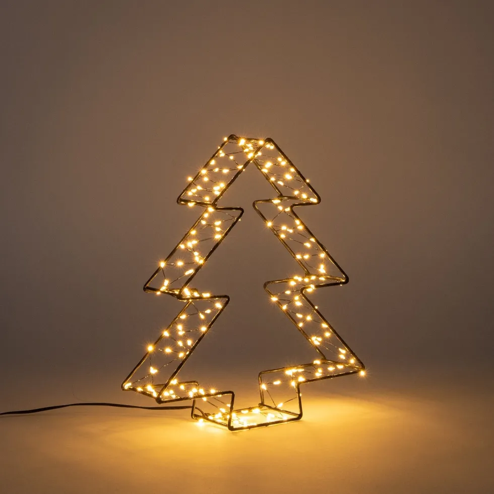 Anna's Collection decoratieboom 3D zwart met verlichting26 x 26 x 6 cm
