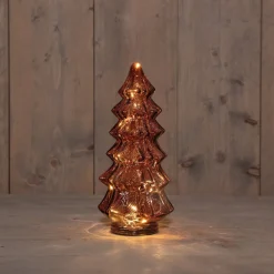 Anna's Collection decoratieboom bordeaux met verlichting D 13,5 H 26 cm