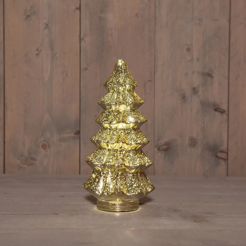 Anna's Collection decoratieboom goud met verlichting D 13,5 H 26 cm