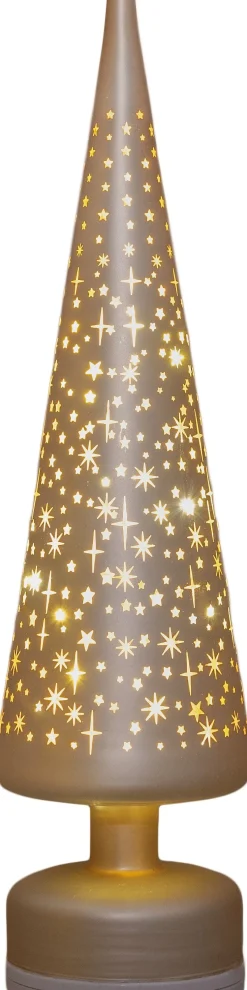 Anna's Collection decoratieboom beige twinkel D 10 H 39 cm
