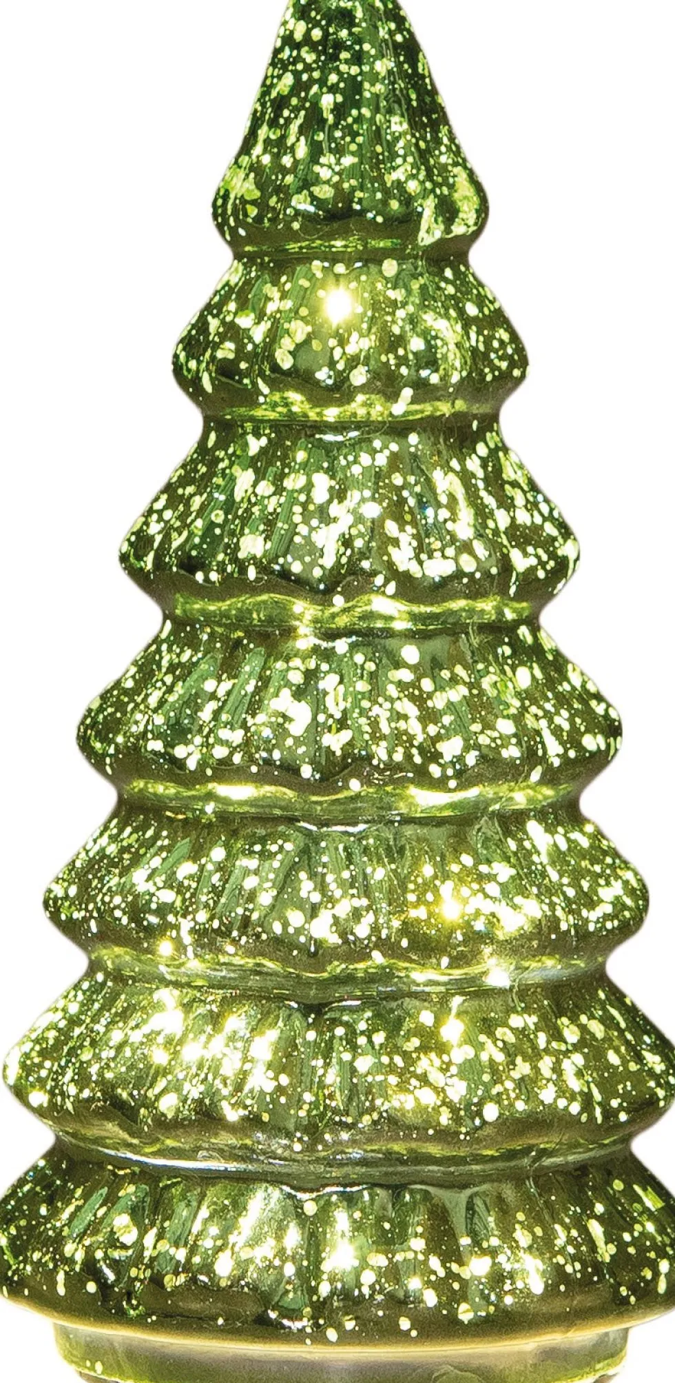 Anna's Collection decoratieboom donkergroen met verlichting D 9,5 H 18,5 cm
