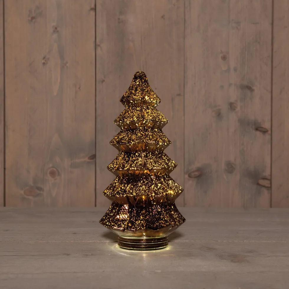 Anna's Collection decoratieboom brons met verlichting D 13,5 H 26 cm