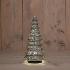 Anna's Collection decoratieboom antraciet met verlichting D 13,2 H 30 cm