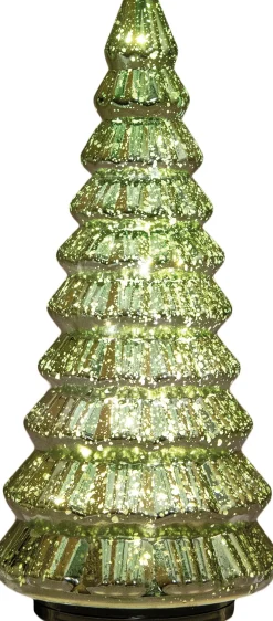 Anna's Collection decoratieboom groen met verlichting D 13,2 H 30 cm