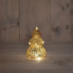 Anna's Collection decoratieboom Daron goud met verlichting D 8 H 12,5 cm