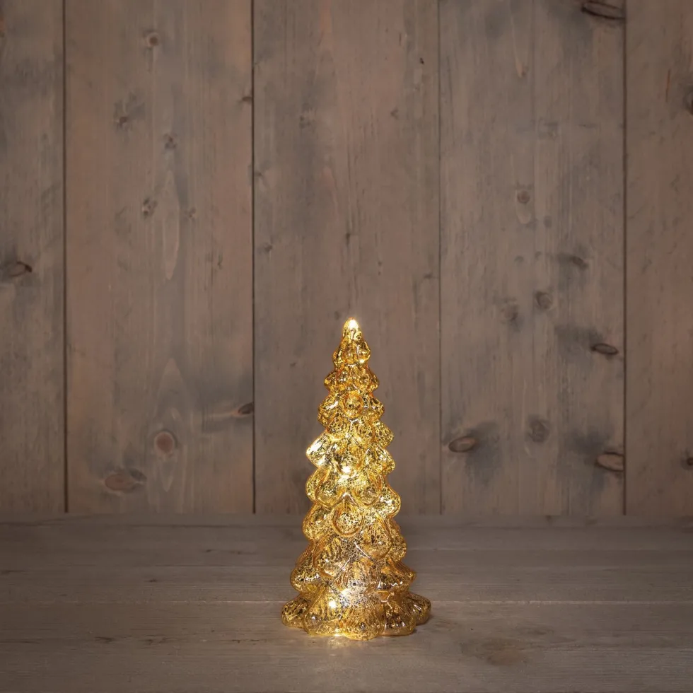 Anna's Collection decoratieboom Daron goud met verlichting D 10 H 20 cm
