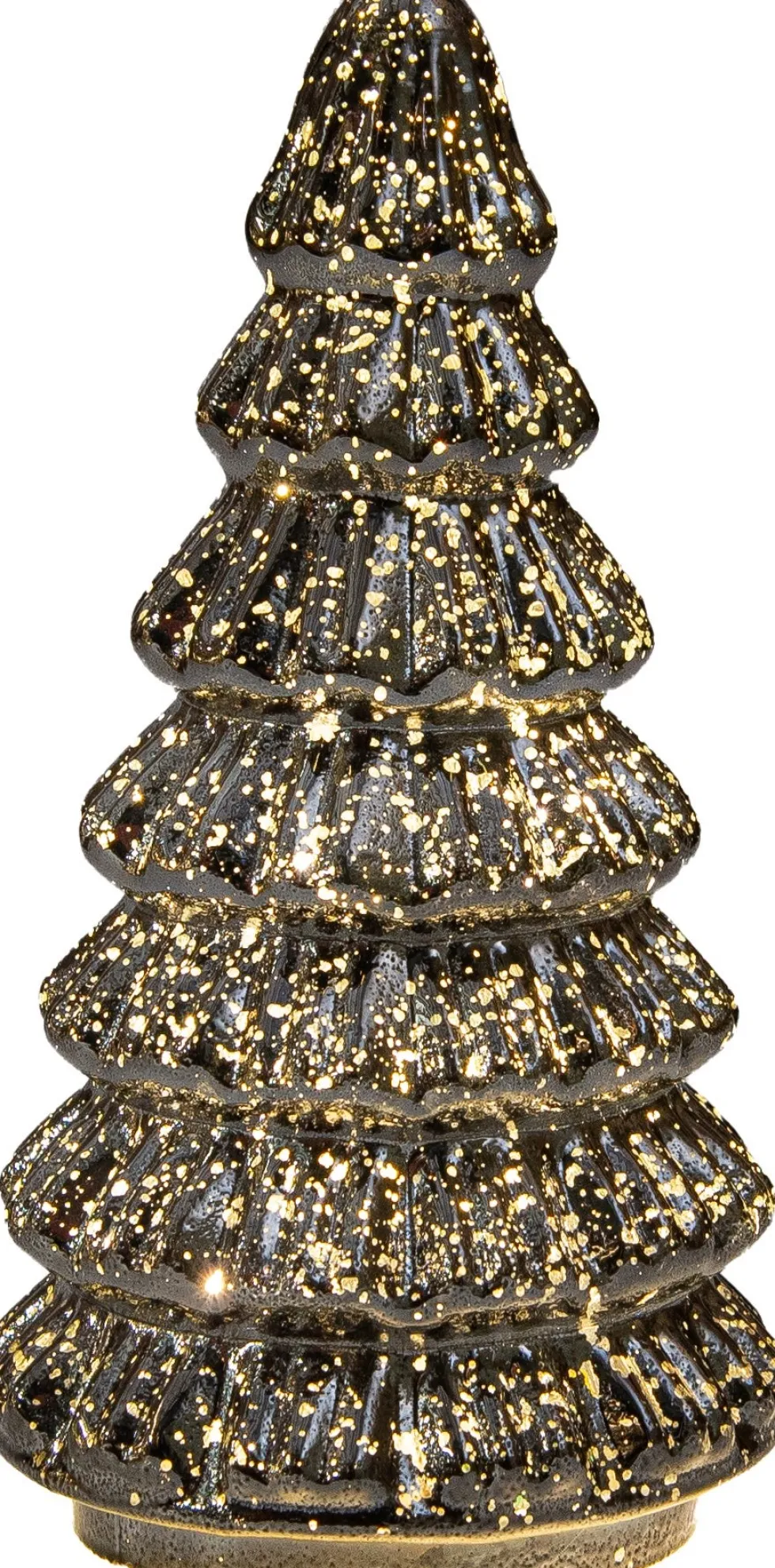 Anna's Collection decoratieboom Daron antraciet met verlichting D 9,5 H 18,5 cm