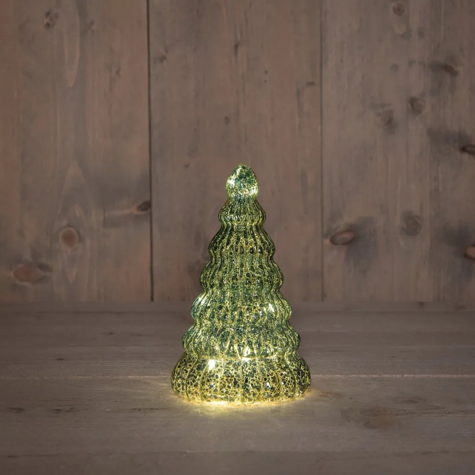 Anna's Collection decoratieboom Daron groen met verlichting D 10,5 H 17,5 cm