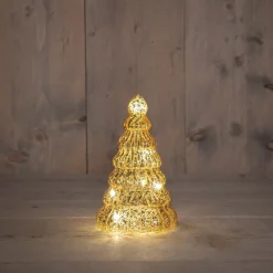 Anna's Collection decoratieboom Daron goud met verlichting D 10,5 H 17,5 cm