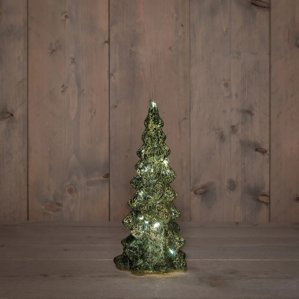 Anna's Collection decoratieboom Daron groen met verlichting D 11 H 25 cm