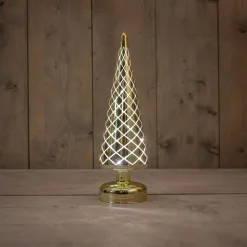 Anna's Collection decoratieboom Cosma goud met verlichtingD 10 H 31,5 cm