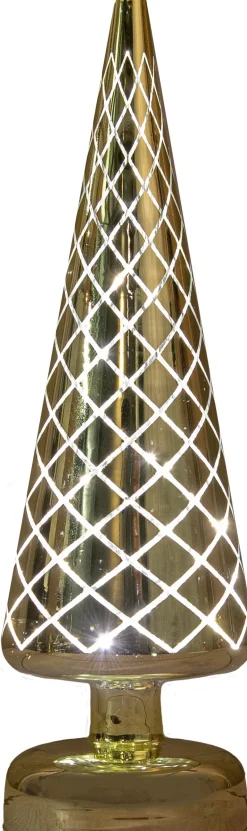 Anna's Collection decoratieboom Cosma goud met verlichtingD 10 H 31,5 cm