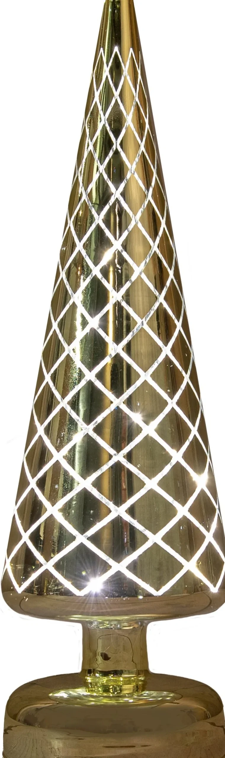 Anna's Collection decoratieboom Cosma goud met verlichtingD 10 H 31,5 cm