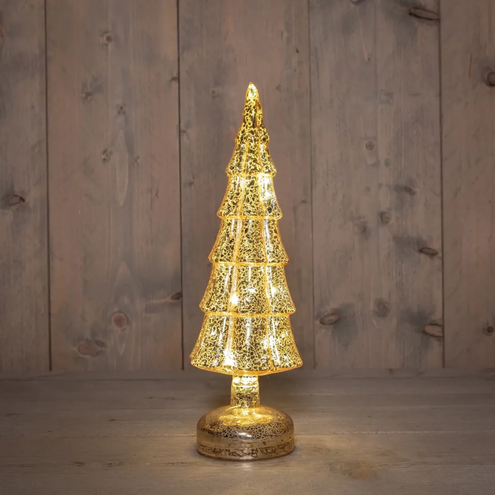 Anna's Collection decoratieboom Daron goud met verlichting D 11 H 34 cm
