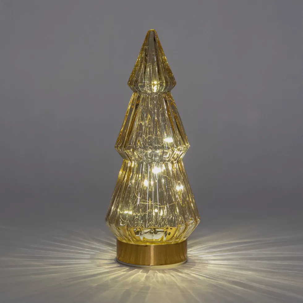 Anna's Collection decoratieboom Timbor oranje met verlichting 10 x 10 x 23,5 cm