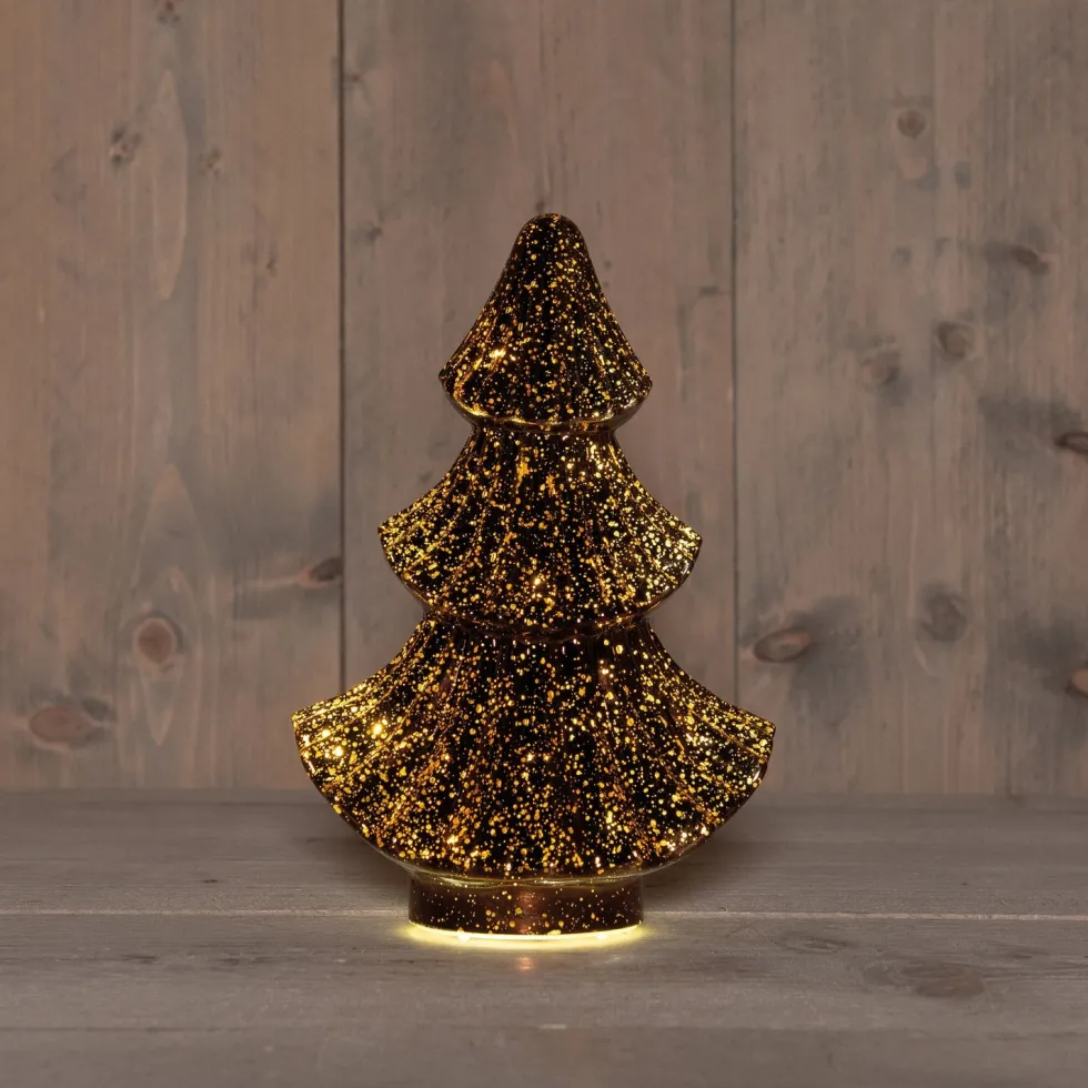Anna's Collection decoratieboom brons met verlichting 15,7 x 9,3 x 24 cm