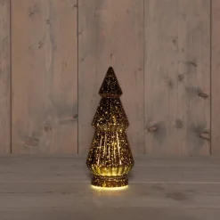 Anna's Collection decoratieboom brons met verlichting D 9,8 H 23,5 cm
