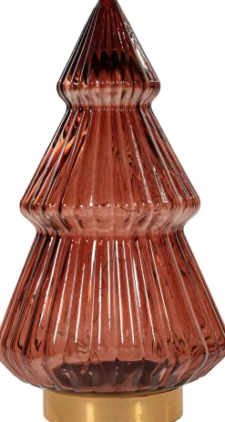 Anna's Collection decoratieboom Timbor rood met verlichting 15 x 15 x 28,5 cm