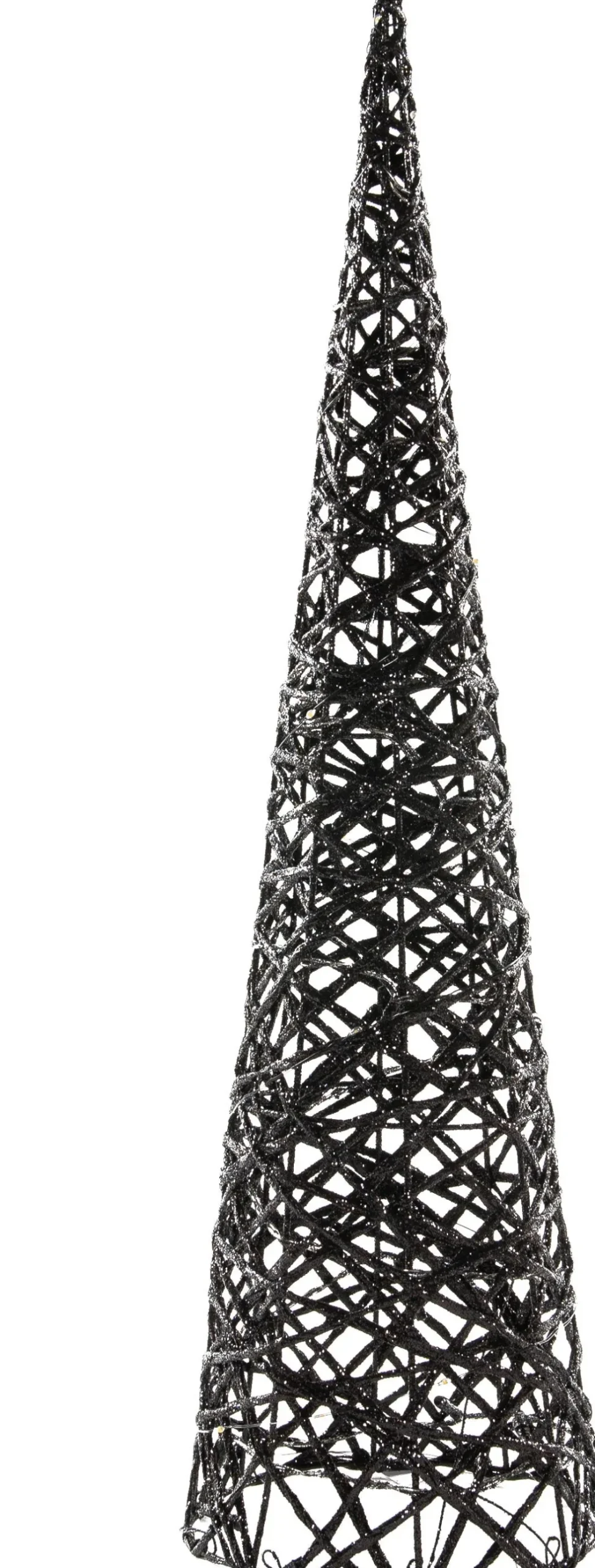 Anna's Collection decoratieboom zwart met verlichting D 16 H 60 cm