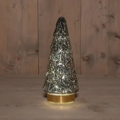 Anna's Collection decoratieboom Daron antraciet met verlichting D 10,5 H 24,5 cm