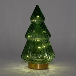 Anna's Collection decoratieboom Timbor groen met verlichting 15 x 15 x 28,5 cm