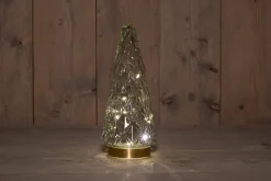Anna's Collection decoratieboom Timbor transparant met verlichting 13 x 13 x 28,5 cm