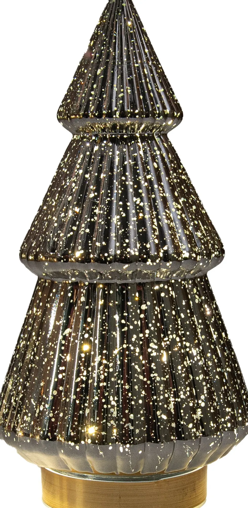 Anna's Collection decoratieboom Daron antraciet met verlichting D 15 H 28,5 cm