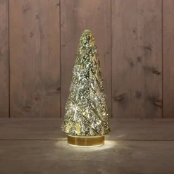Anna's Collection decoratieboom Daron goud met verlichting D 13 H 29 cm