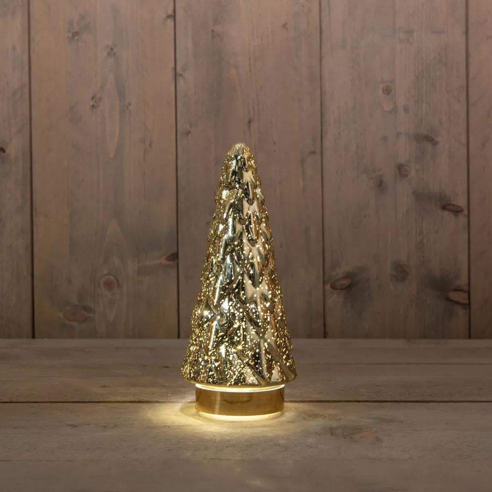 Anna's Collection decoratieboom Daron goud met verlichting D 10,5 H 24,5 cm