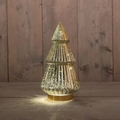 Anna's Collection decoratieboom Daron goud met verlichting D 15 H 28,5 cm