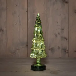Anna's Collection decoratieboom Daron groen met verlichting D 11 H 34 cm