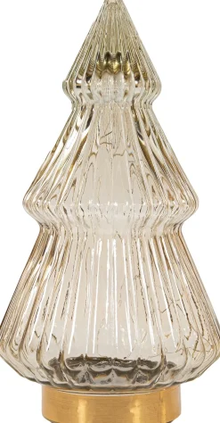 Anna's Collection decoratieboom Timbor oranje met verlichting 15 x 15 x 28,5 cm