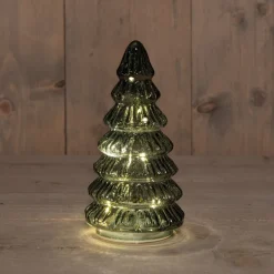 Anna's Collection decoratieboom Daron groen met verlichting D 9,5 H 18,5 cm