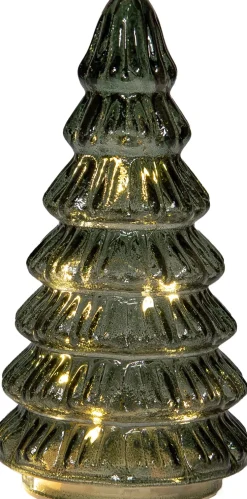 Anna's Collection decoratieboom Daron groen met verlichting D 9,5 H 18,5 cm