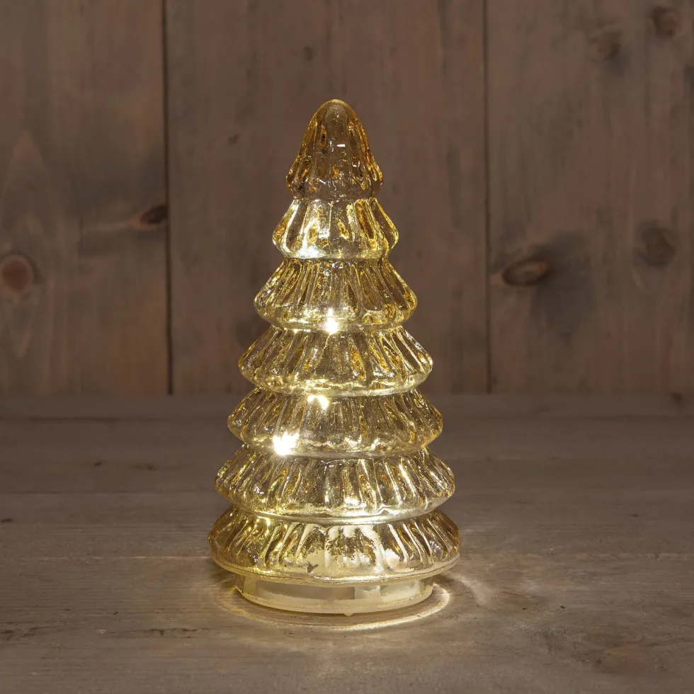 Anna's Collection decoratieboom Daron amber met verlichting D 9,5 H 18,5 cm