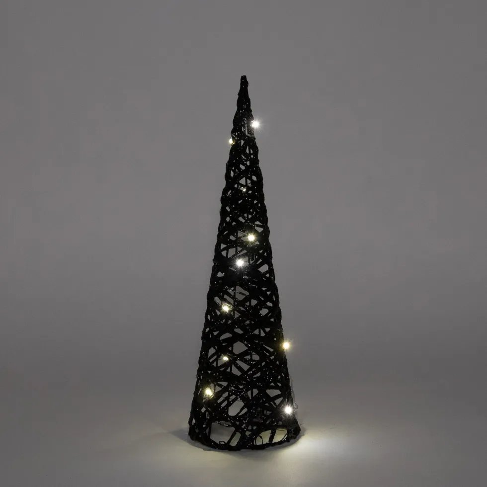 Anna's Collection decoratieboom zwart met verlichting D 12,5 H 40 cm