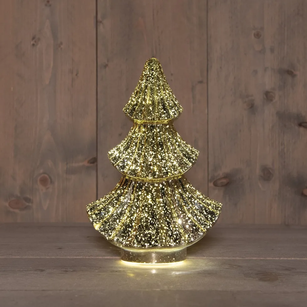 Anna's Collection decoratieboom goud met verlichting 15,7 x 9,3 x 24 cm