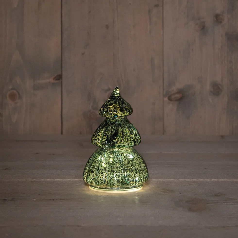Anna's Collection decoratieboom Daron groen met verlichting D 8 H 12,5 cm