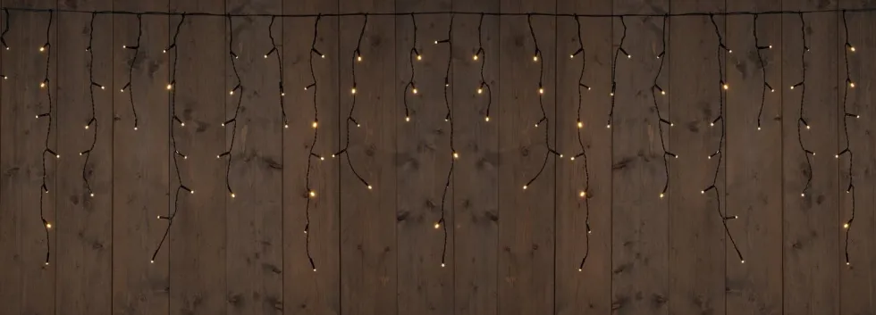 Anna's Collection ijspegelverlichting zwart met 360 lampjes classic warm 7,2 m