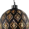 Anna's Collection kerstbal Jani bloem zwart met verlichting D 12 cm