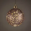 Anna's Collection kerstbal Kosmos brons met verlichting D 12 cm