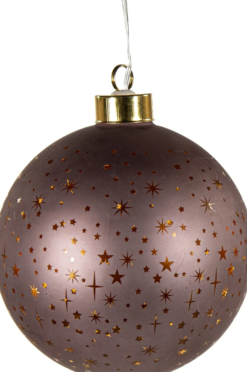 Anna's Collection kerstbal Kosmos brons met verlichting D 12 cm