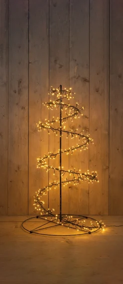Anna's Collection kerstboom Swirl zwart met 480 lampjes classic warm D 67 H 120 cm