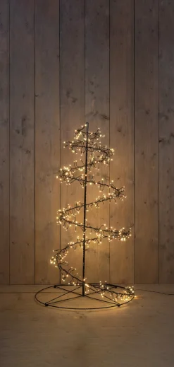 Anna's Collection kerstboom Swirl zwart met 480 lampjes luxury D 67 H 120 cm