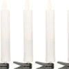 Anna's Collection kerstclip kaars wit met LED lampjes warm wit D 5 H 14 cm 10 stuks