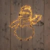 Anna's Collection kerstfiguur sneeuwman zwaaiend zwart met verlichting 62,5 x 61 x 4,5 cm